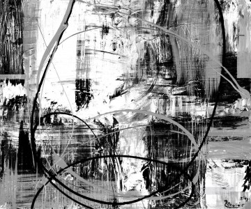  cicle Oil Painting - black and white abstract cicle